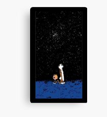 Calvin and Hobbes Night Canvas Print