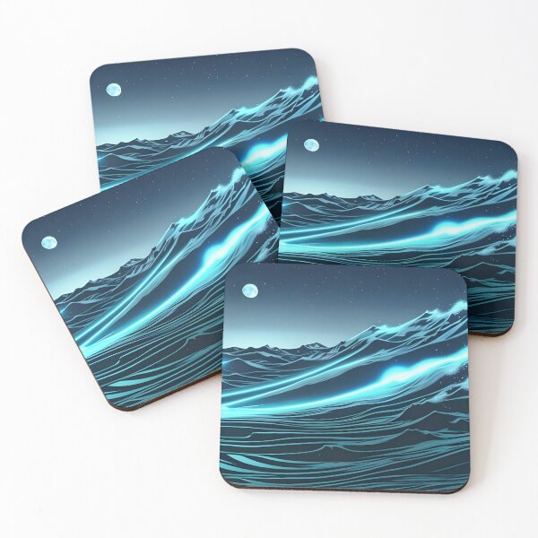 Item preview, Bioluminescent Waves, ink drawing, Ai Generated Art  designed and sold by ACC .
