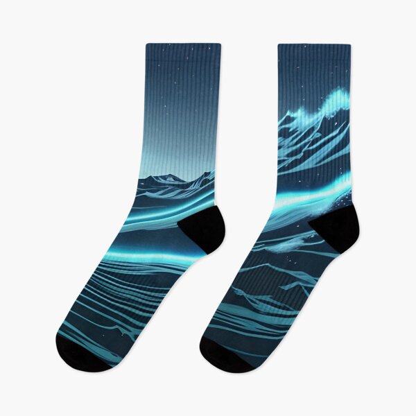 Item preview, Bioluminescent Waves, ink drawing, Ai Generated Art  designed and sold by ACC .