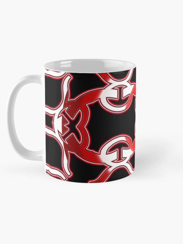 Thumbnail 5 of 6, Coffee Mug, *Funny Unique Geometric Abstract Red White Rabbit Pattern* designed and sold by Ralek.