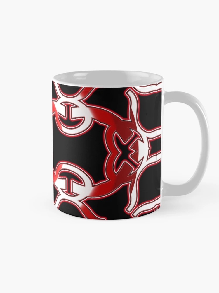 Thumbnail 3 of 6, Coffee Mug, *Funny Unique Geometric Abstract Red White Rabbit Pattern* designed and sold by Ralek.
