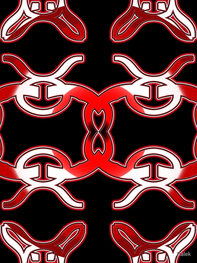 Thumbnail 3 of 3, Scarf, *Funny Unique Geometric Abstract Red White Rabbit Pattern* designed and sold by Ralek.