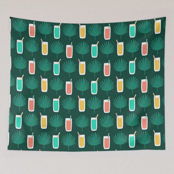 Item preview, Summer colourful tropical drinks leaves designed and sold by RevolutionizZed.