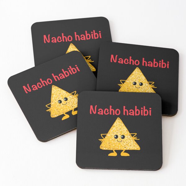 Item preview, Smiley Nacho habibi red on black  designed and sold by QuirkyCraftz.