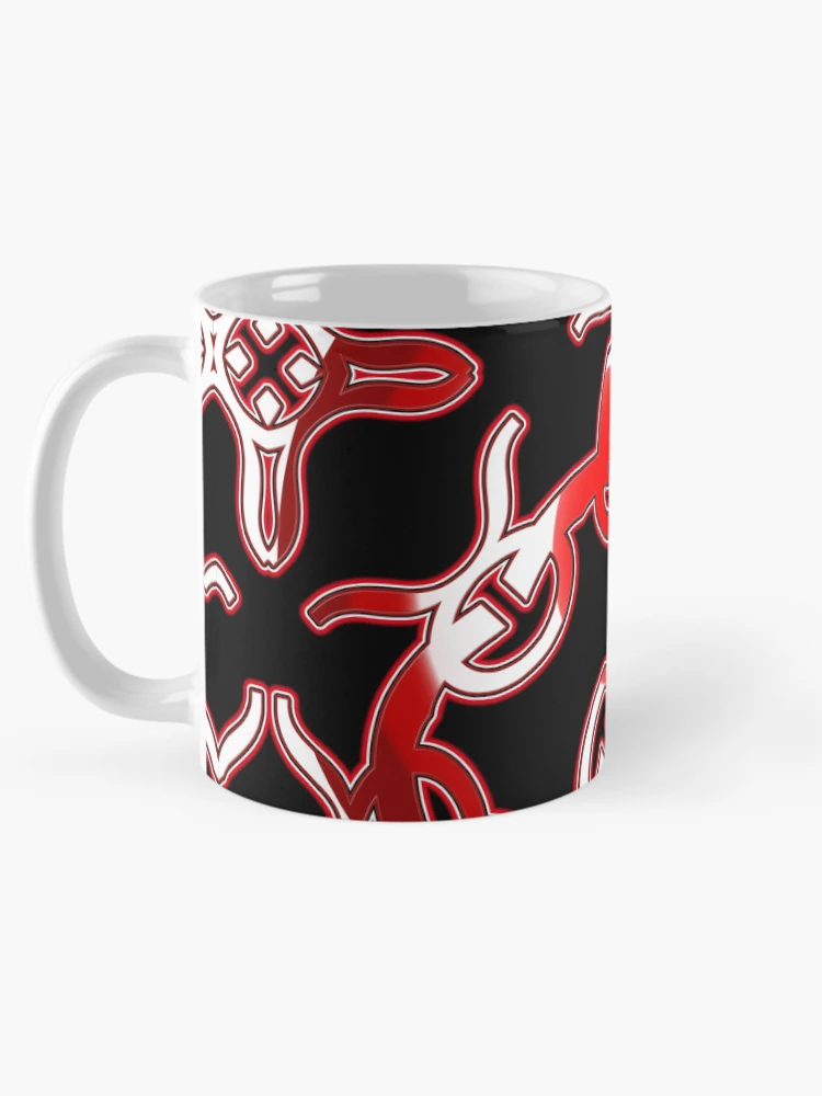 Thumbnail 5 of 6, Coffee Mug, *Funny Unique Geometric Abstract Red White Rabbit Pattern* designed and sold by Ralek.