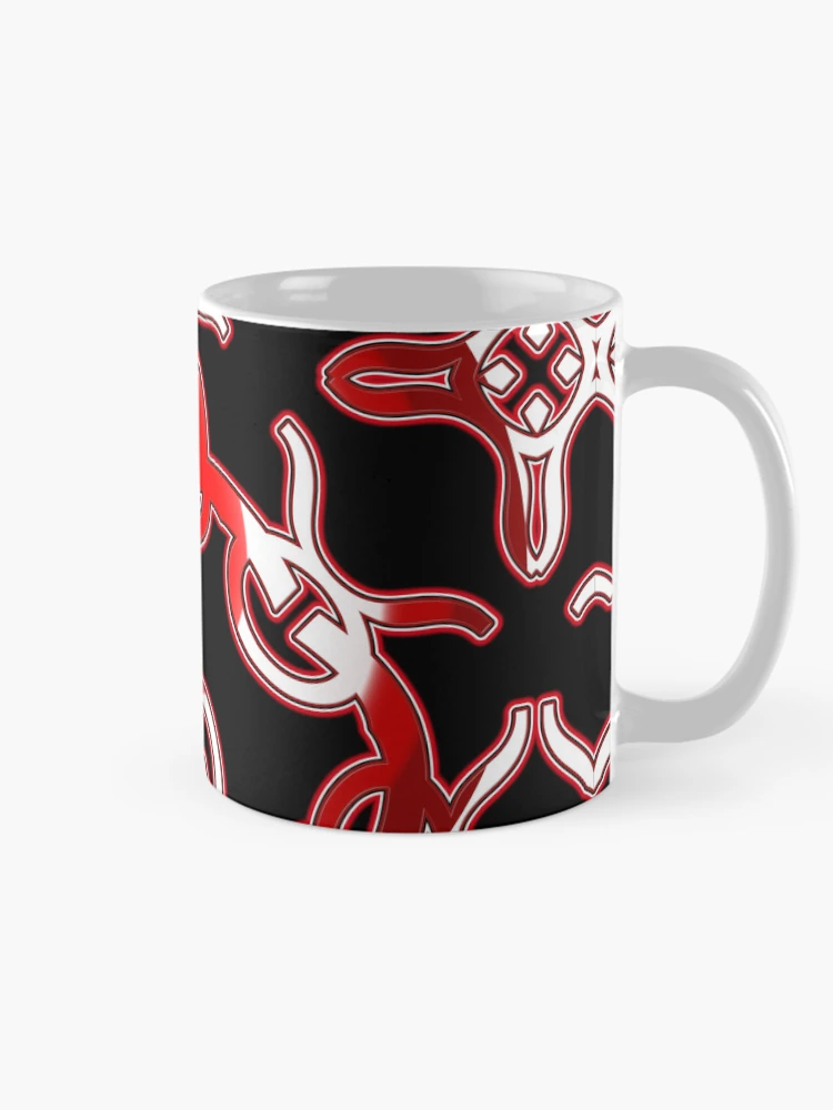 Thumbnail 3 of 6, Coffee Mug, *Funny Unique Geometric Abstract Red White Rabbit Pattern* designed and sold by Ralek.