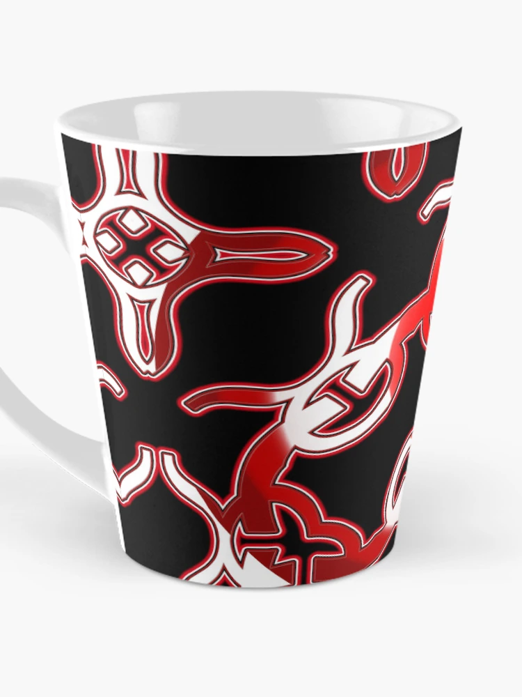 Thumbnail 3 of 4, Coffee Mug, *Funny Unique Geometric Abstract Red White Rabbit Pattern* designed and sold by Ralek.