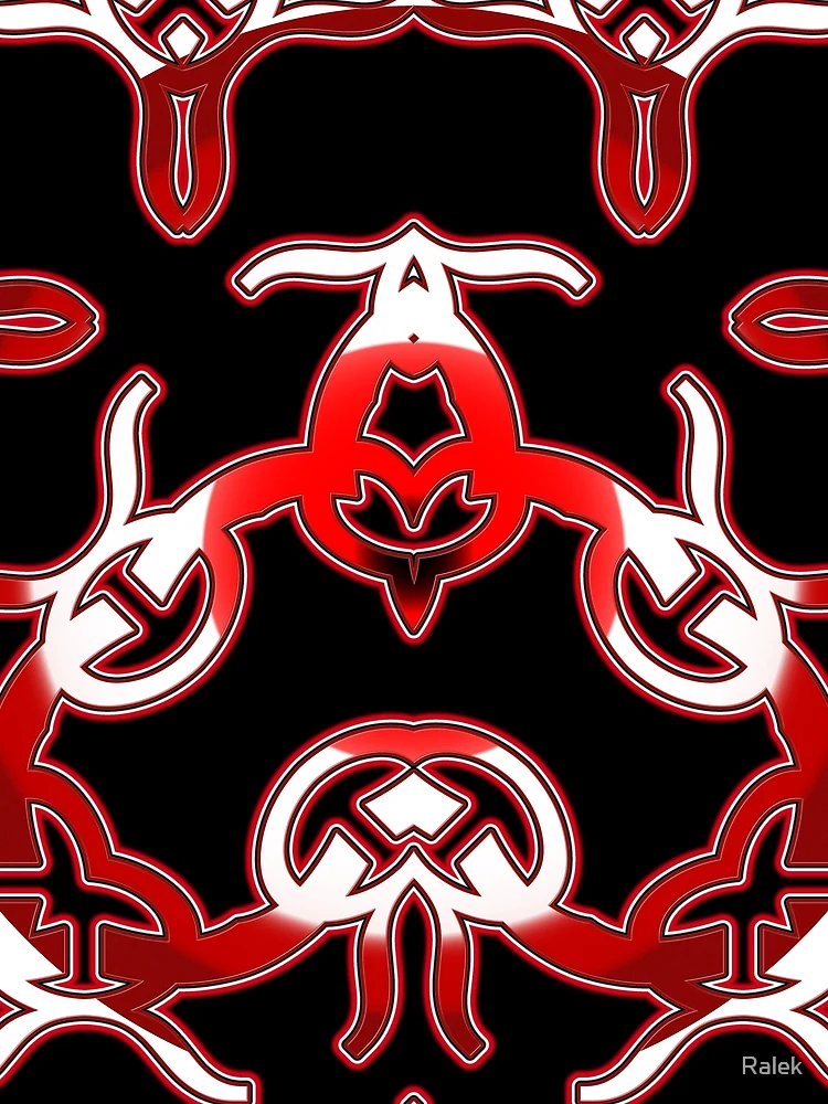 Thumbnail 3 of 3, Scarf, *Funny Unique Geometric Abstract Red White Rabbit Pattern* designed and sold by Ralek.