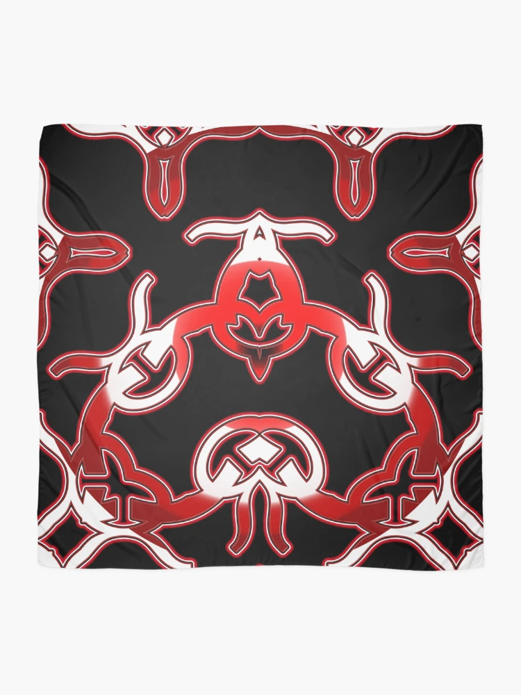 Thumbnail 2 of 3, Scarf, *Funny Unique Geometric Abstract Red White Rabbit Pattern* designed and sold by Ralek.
