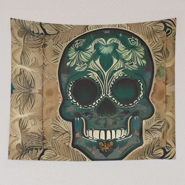 Item preview, Brown and army green skull filigree designed and sold by McCallnWaldo.