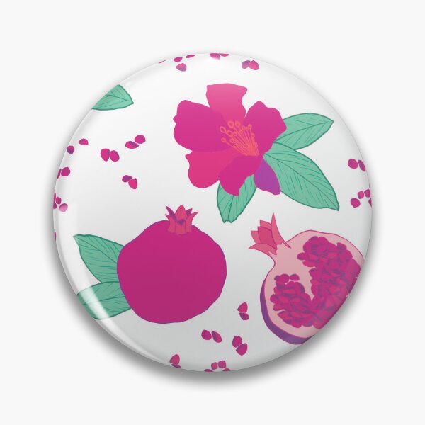 Grenade fruit fleur rose et vert motif Badge