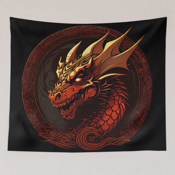 Item preview, Mythical Dragon Emblem - Majestic Fantasy Creature Artwork designed and sold by ByteyCreatives.