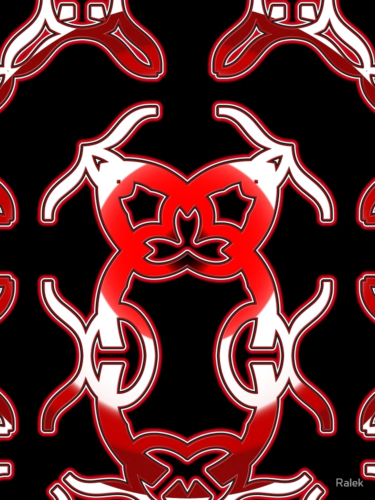 Thumbnail 3 of 3, Scarf, *Funny Unique Geometric Abstract Red White Rabbit Pattern* designed and sold by Ralek.