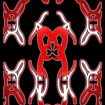 Artwork thumbnail, *Funny Unique Geometric Abstract Red White Rabbit Pattern* by Ralek