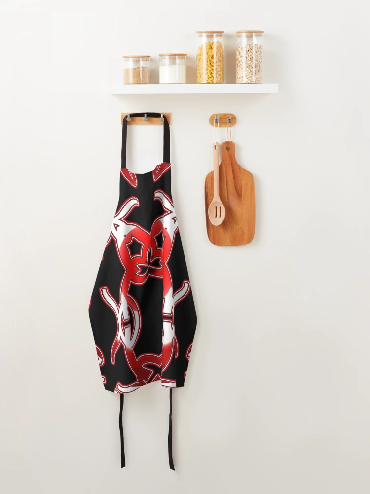 Thumbnail 4 of 6, Apron,  *Funny Unique Geometric Abstract Red White Rabbit Pattern* designed and sold by Ralek.