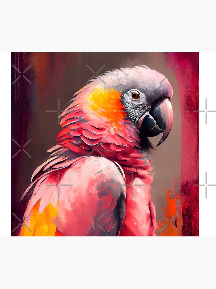 Disover African Grey Parrot Bird Abstract Portrait Shower Curtain