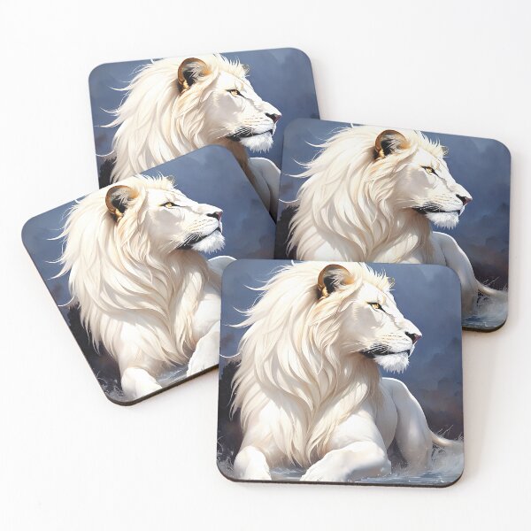 Item preview, Majestic white lion painting. Home docor art designed and sold by ChaosEdits.