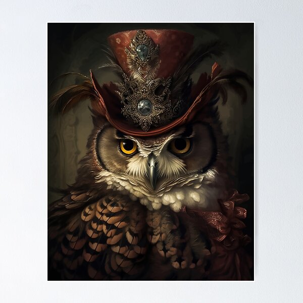 Item preview, Victorian Owl Gentleman designed and sold by CatCoconut-Art.