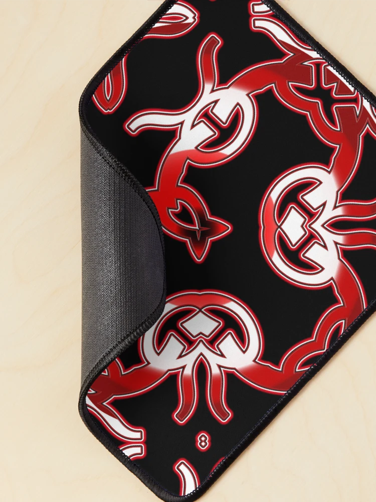 Thumbnail 2 of 5, Mouse Pad, *Funny Unique Geometric Abstract Red White Rabbit Pattern* designed and sold by Ralek.