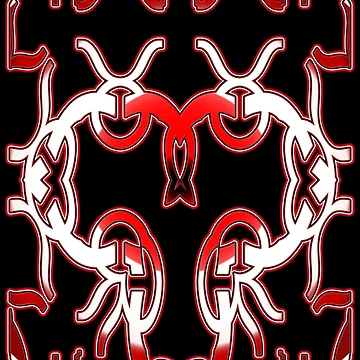 Artwork thumbnail, *Funny Unique Geometric Abstract Red White Rabbit Pattern* by Ralek