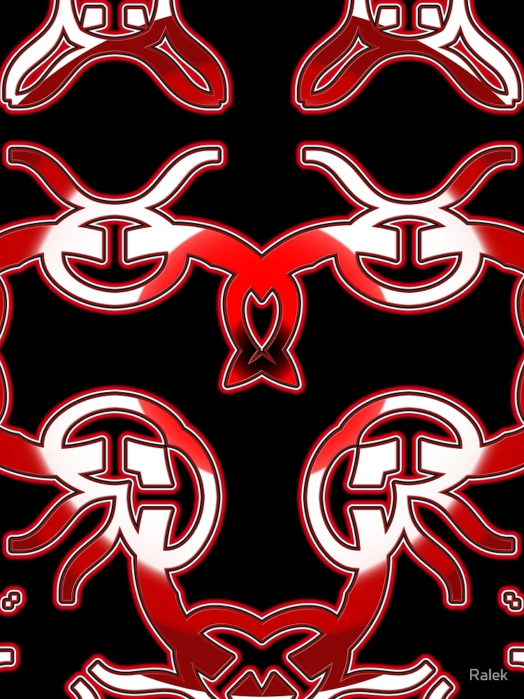 Thumbnail 3 of 3, Scarf,  *Funny Unique Geometric Abstract Red White Rabbit Pattern* designed and sold by Ralek.