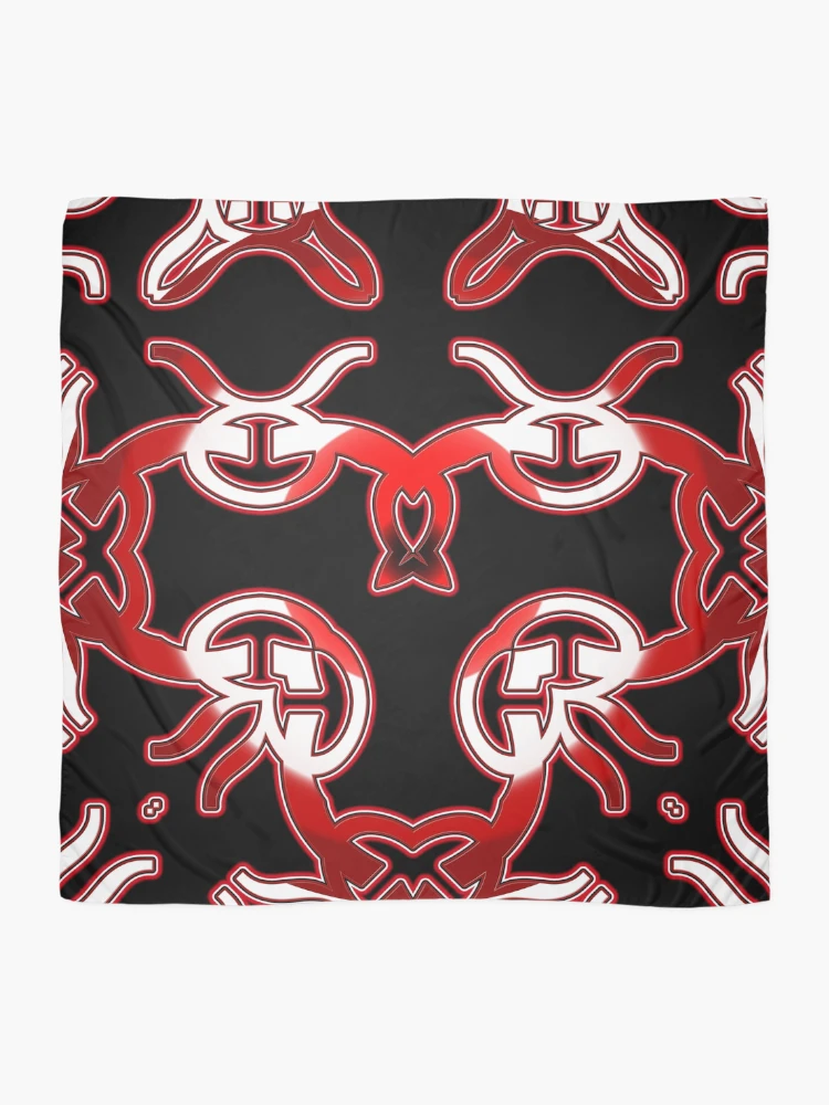 Thumbnail 2 of 3, Scarf,  *Funny Unique Geometric Abstract Red White Rabbit Pattern* designed and sold by Ralek.