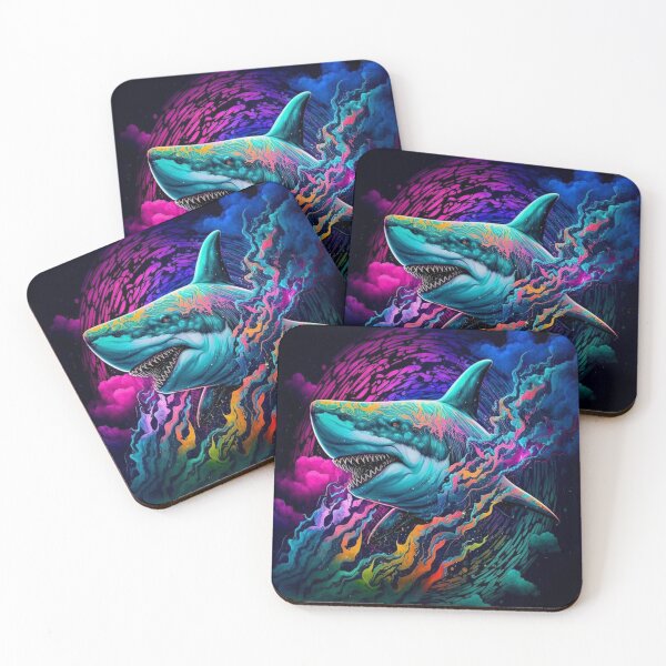 Item preview, shark in neon designed and sold by Teixeira224.