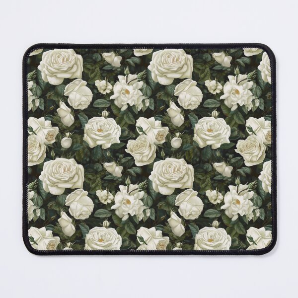 Item preview, Oil painting of white roses in bloom for your home decor, totes, dresses, and more designed and sold by Coded Canvas.
