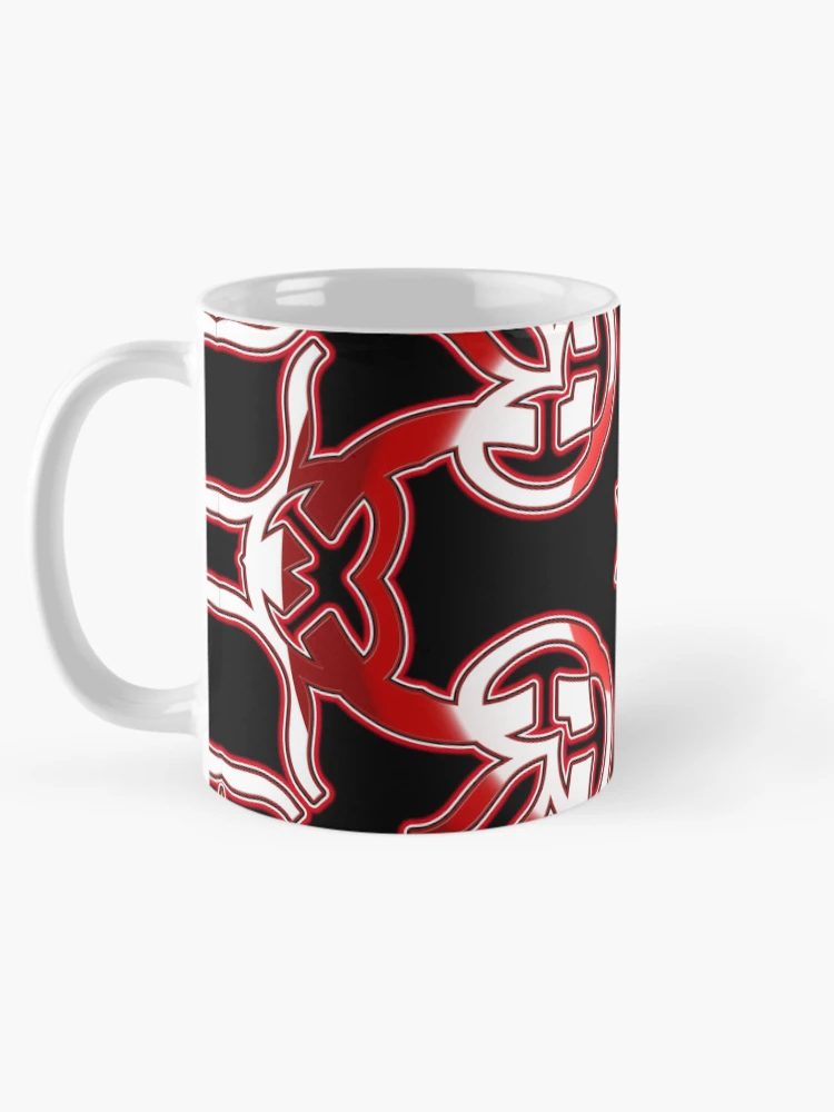 Thumbnail 5 of 6, Coffee Mug, *Funny Unique Geometric Abstract Red White Rabbit Pattern* designed and sold by Ralek.