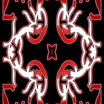 Artwork thumbnail,  *Funny Unique Geometric Abstract Red White Rabbit Pattern* by Ralek