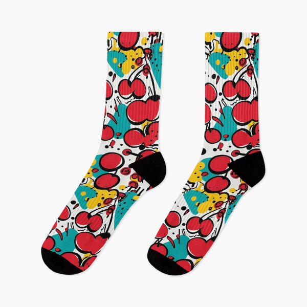 Item preview, Stylized cherry pattern design in bold colors designed and sold by randrdesign.