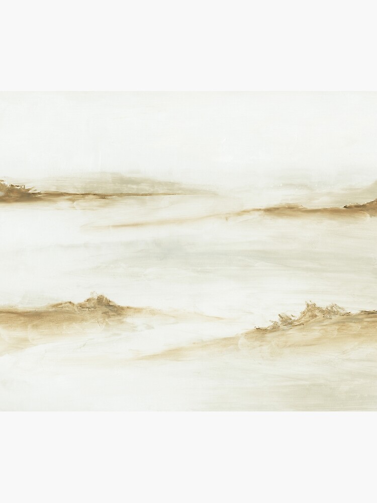 Discover Whisper - Neutral Modern Abstract Landscape, Earth Tones Hills Trees Shower Curtain