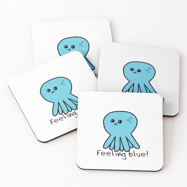 Item preview, Feeling Blue Cute Octopus Sad Mood designed and sold by JulieInspired.