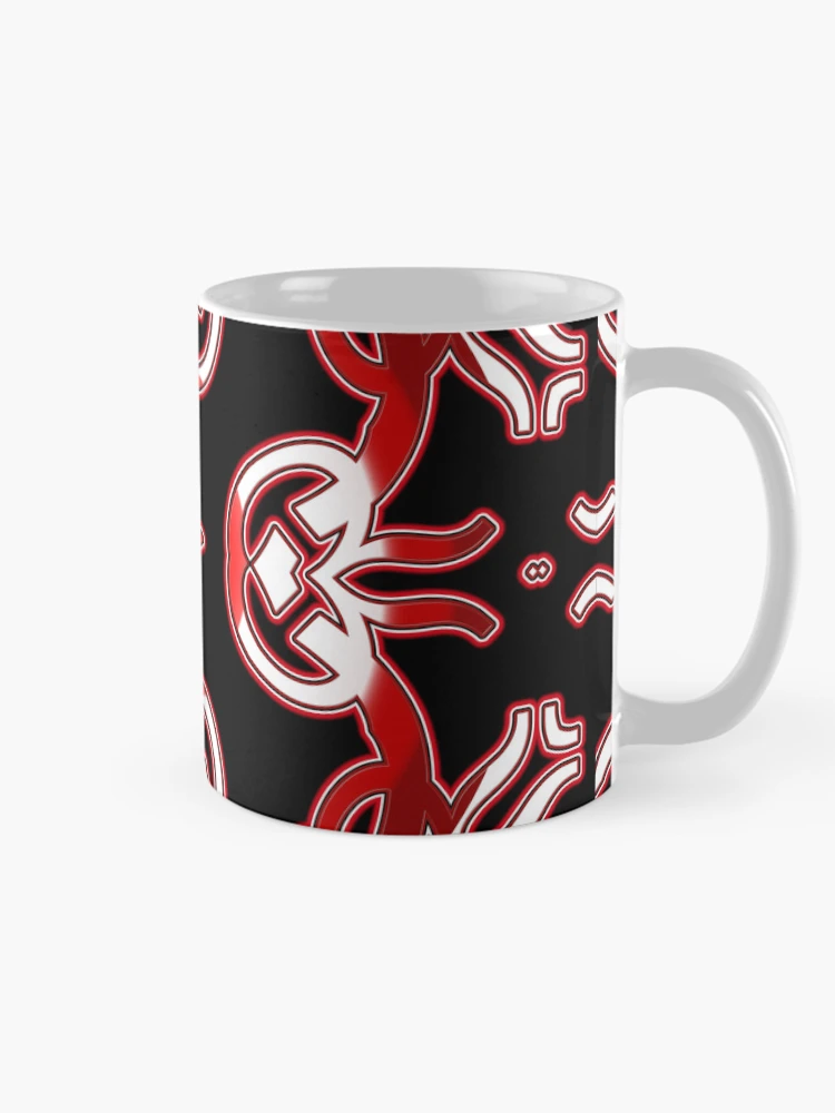 Thumbnail 3 of 6, Coffee Mug, *Funny Unique Geometric Abstract Red White Rabbit Pattern* designed and sold by Ralek.