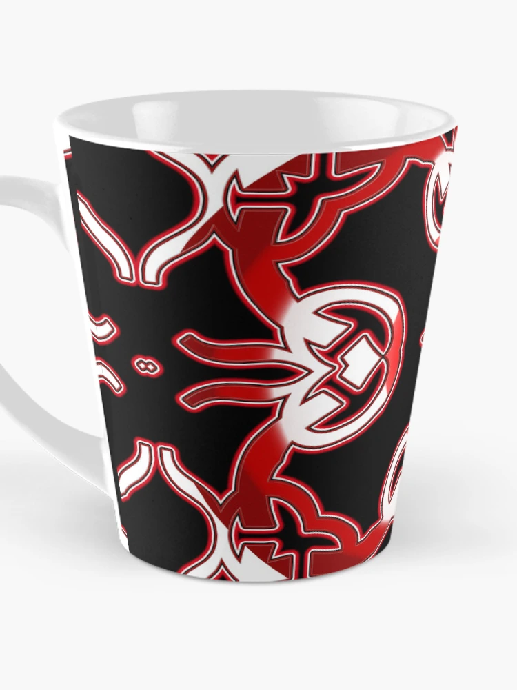 Thumbnail 3 of 4, Coffee Mug, *Funny Unique Geometric Abstract Red White Rabbit Pattern* designed and sold by Ralek.