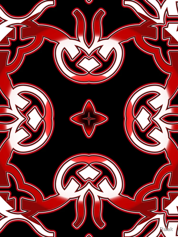 Thumbnail 3 of 3, Scarf, *Funny Unique Geometric Abstract Red White Rabbit Pattern* designed and sold by Ralek.