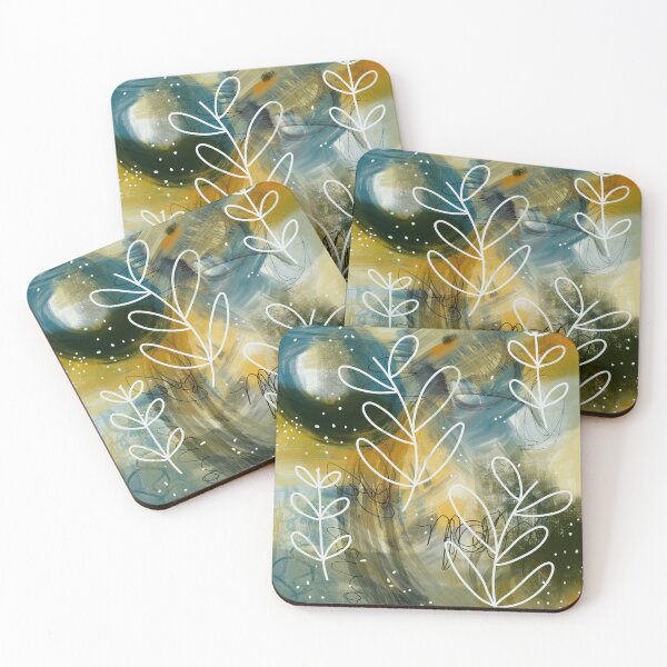 Item preview, Changing times - Abstract background with simple leaves  designed and sold by Louise  Rising.