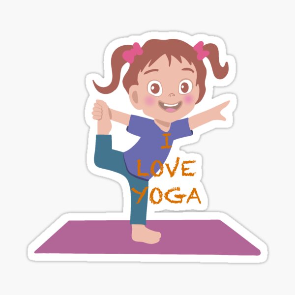Item preview, I love yoga, yoga, child, girl, funn designed and sold by ArtGozde.