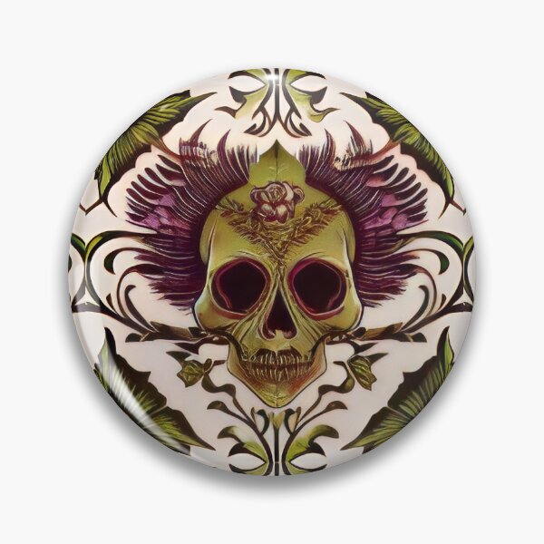 Item preview, Wicked Flower Skull Queen- leaf green and magenta designed and sold by McCallnWaldo.