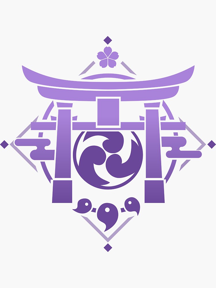 "Inazuma symbol in electro colours Genshin Impact" Sticker for Sale