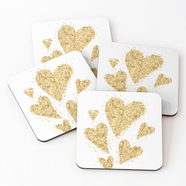 Item preview, Golden glitter hearts sparkle doodles trendy sticker design designed and sold by Bearlala.
