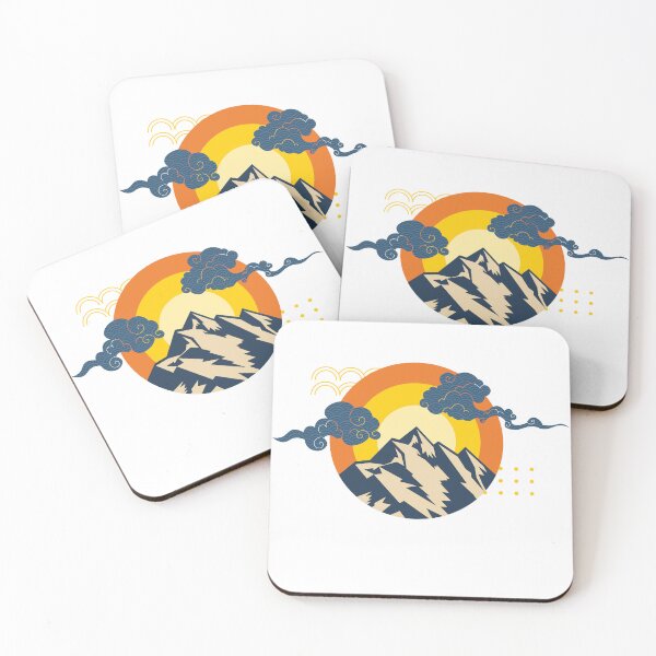 Item preview, Landscape Scene Mountain and Sun with Art Cloud Nature Concept designed and sold by DifferArt.