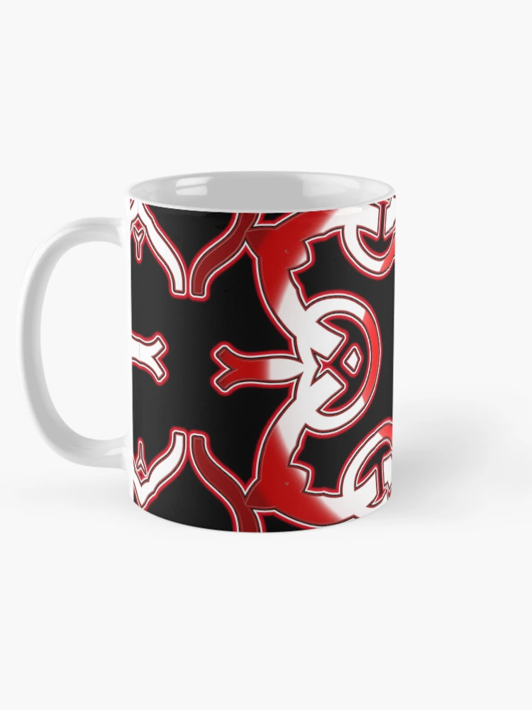 Thumbnail 5 of 6, Coffee Mug, *Funny Unique Geometric Abstract Red White Rabbit Pattern* designed and sold by Ralek.