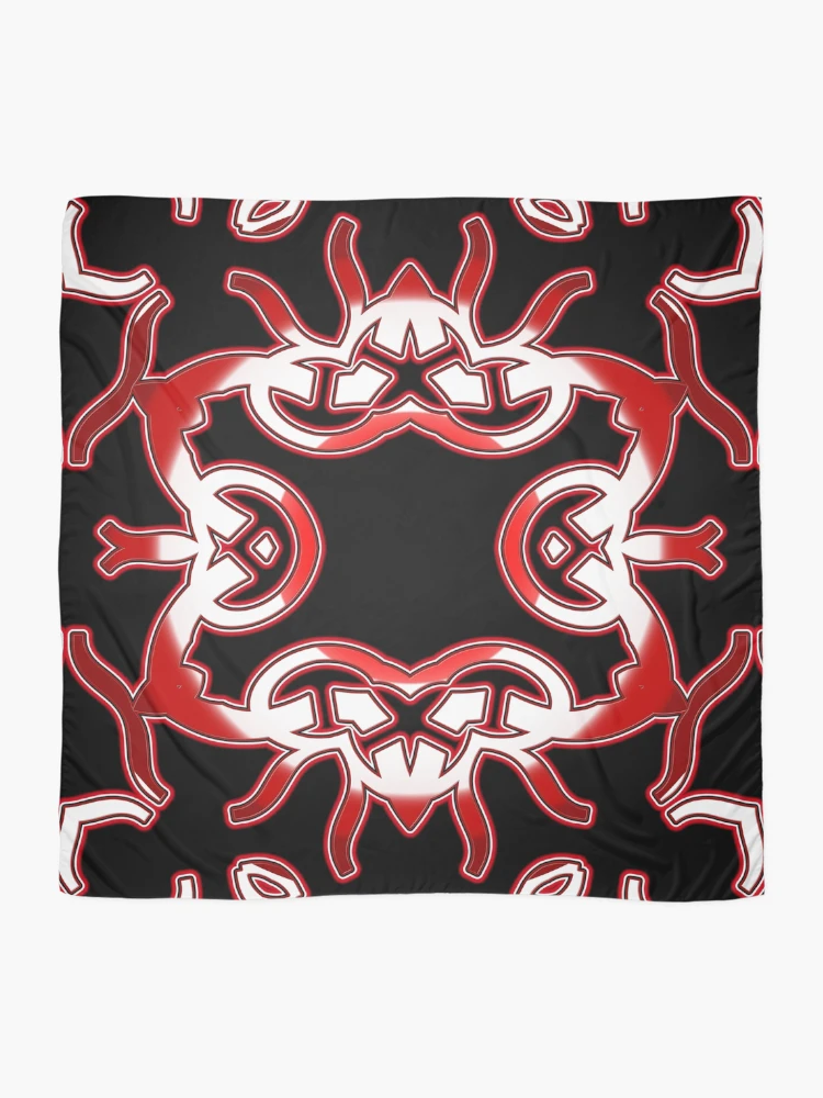 Thumbnail 2 of 3, Scarf, *Funny Unique Geometric Abstract Red White Rabbit Pattern* designed and sold by Ralek.