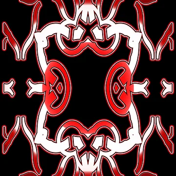 Artwork thumbnail, *Funny Unique Geometric Abstract Red White Rabbit Pattern* by Ralek