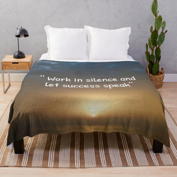 Item preview, work in silence and let success speak inspirational sunset quotes designed and sold by HBWOLFARTS.