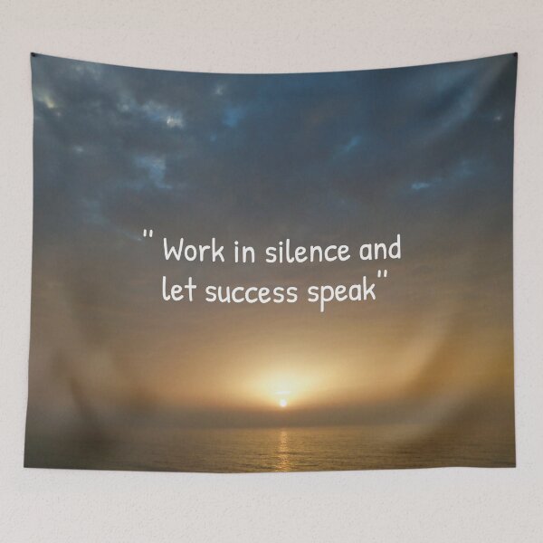Item preview, work in silence and let success speak inspirational sunset quotes  designed and sold by HBWOLFARTS.