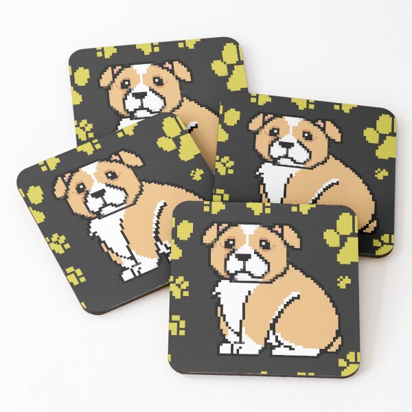 Item preview, cute doggo patterns yelllow on black designed and sold by Chaoticzarts.