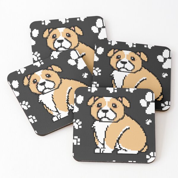 Item preview, cute doggo patterns white on black designed and sold by Chaoticzarts.
