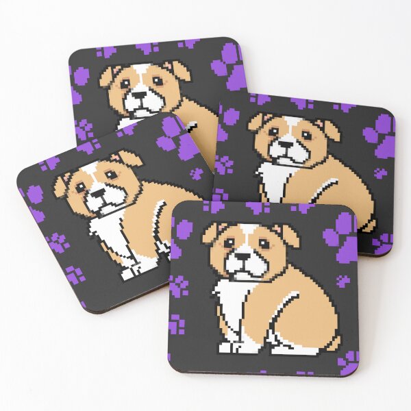 Item preview, cute doggo patterns violet on black designed and sold by Chaoticzarts.